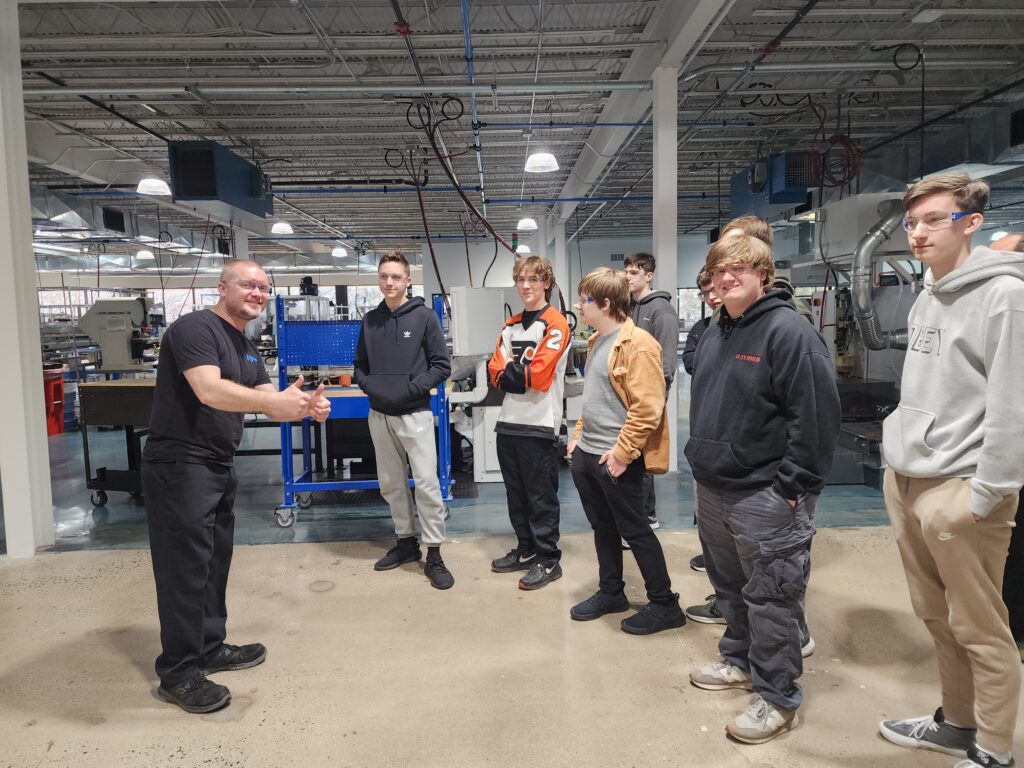 A group of students getting a tour