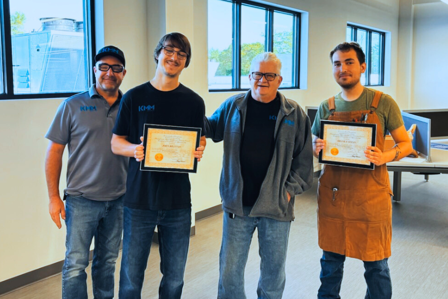 Apprentices choosing a career in manufacturing